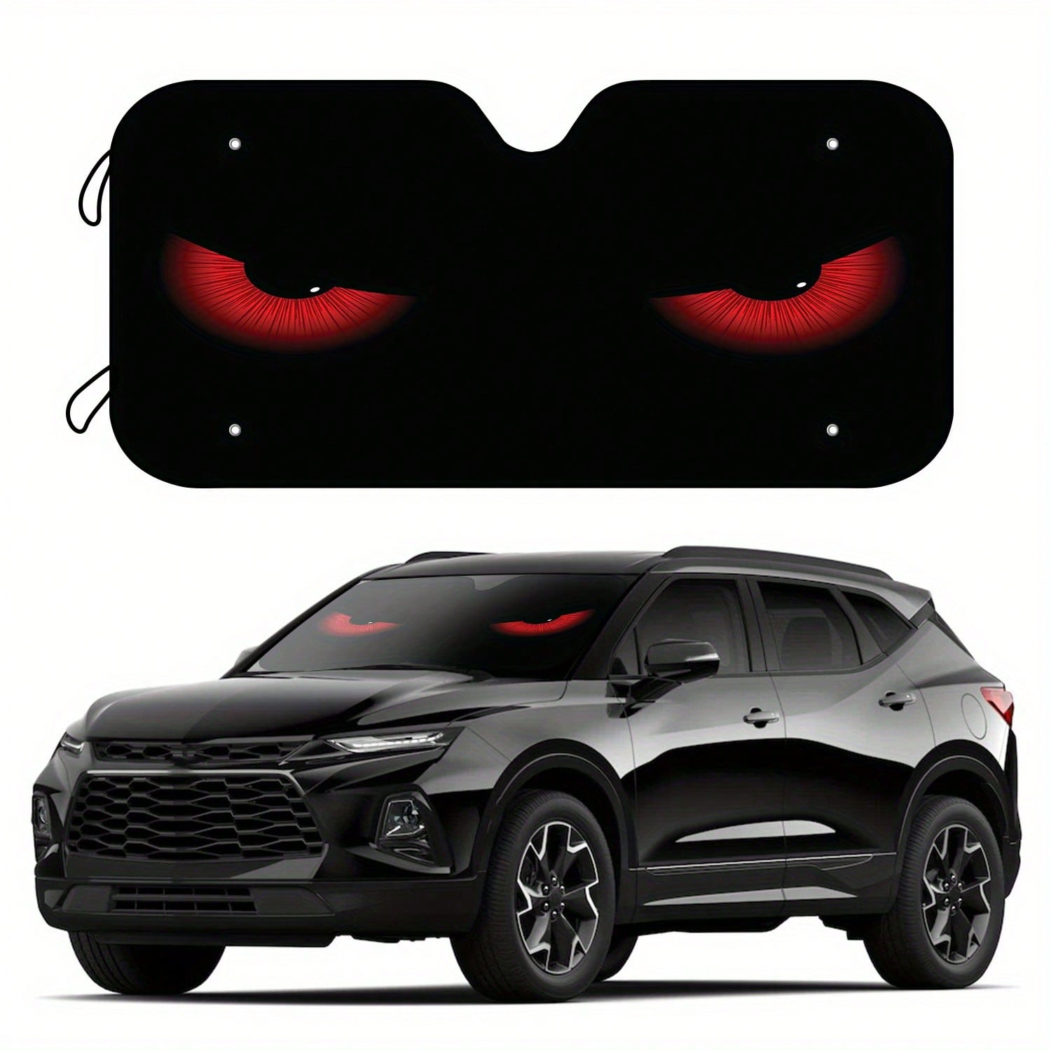 Transform your car into a cool, eye-catching ride with our Stylish Red Eyes Car Sun Shade. Not only does it protect your windshield from harmful UV rays, but it also adds a touch of personality. Keep your car cool and stylish with this ultimate sun shade.
