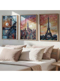 Bring a splash of city charm into your space with this playful set of three urban torn paper wall art posters. Featuring iconic skylines of the Golden Gate, New York, and Paris, each piece captures the energy and character of these famous cities with a trendy torn paper design. Perfect for adding a modern, artsy vibe to your home, this set effortlessly combines bold style and urban flair. Let your walls tell a story of adventure and city life with this quirky trio!