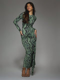 Get ready to slither into style with our Stylish Snake Print Asymmetric Maxi Dress! With its unique snake print design and eye-catching ruched sides, you'll be sure to turn heads. And let's not forget the daring side slit for a touch of sass. It's a must-have for any fashion-forward wardrobe!
