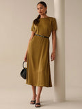 Step into summer with this playful solid color casual dress, designed for effortless chic. Its short sleeves keep you cool while the simple silhouette lets you shine with minimal effort. Perfect for sunny days, this dress pairs easily with your favorite sandals or sneakers for a fun, breezy look.