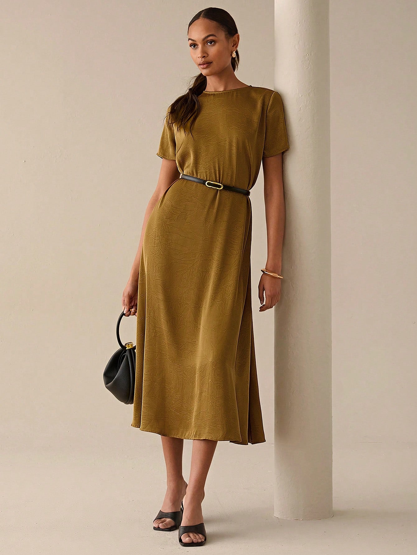 Step into summer with this playful solid color casual dress, designed for effortless chic. Its short sleeves keep you cool while the simple silhouette lets you shine with minimal effort. Perfect for sunny days, this dress pairs easily with your favorite sandals or sneakers for a fun, breezy look.