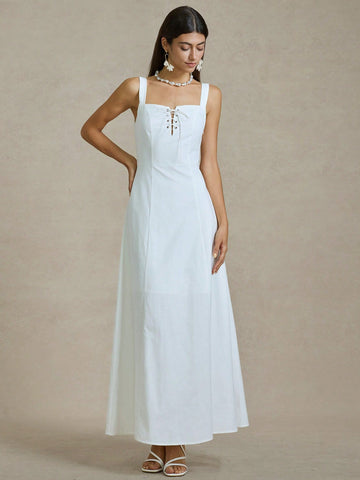 Step into summer with this stylish solid color woven fitted dress, designed to turn heads at weddings and beach vacations alike. Its flattering fit hugs your silhouette while keeping you cool and comfortable. Whether you're dancing under the sun or strolling along the shore, this dress brings effortless charm and playful elegance to every occasion.