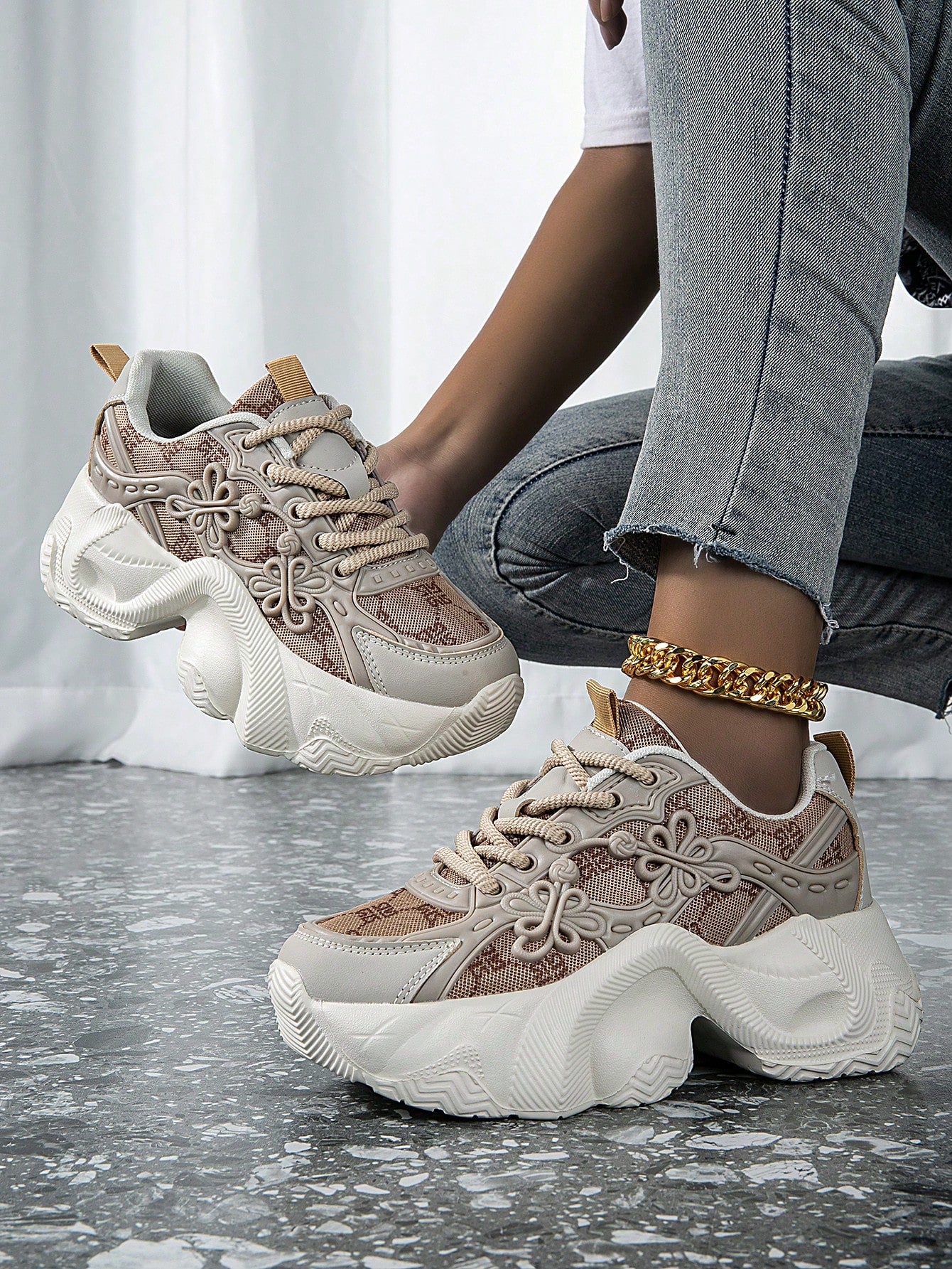 Introducing our Stylish Sporty Mesh Chunky Sneakers, the perfect addition to your summer vacation wardrobe. With a trendy design and breathable mesh material, these sneakers will keep your feet cool and comfortable while exploring new destinations. 