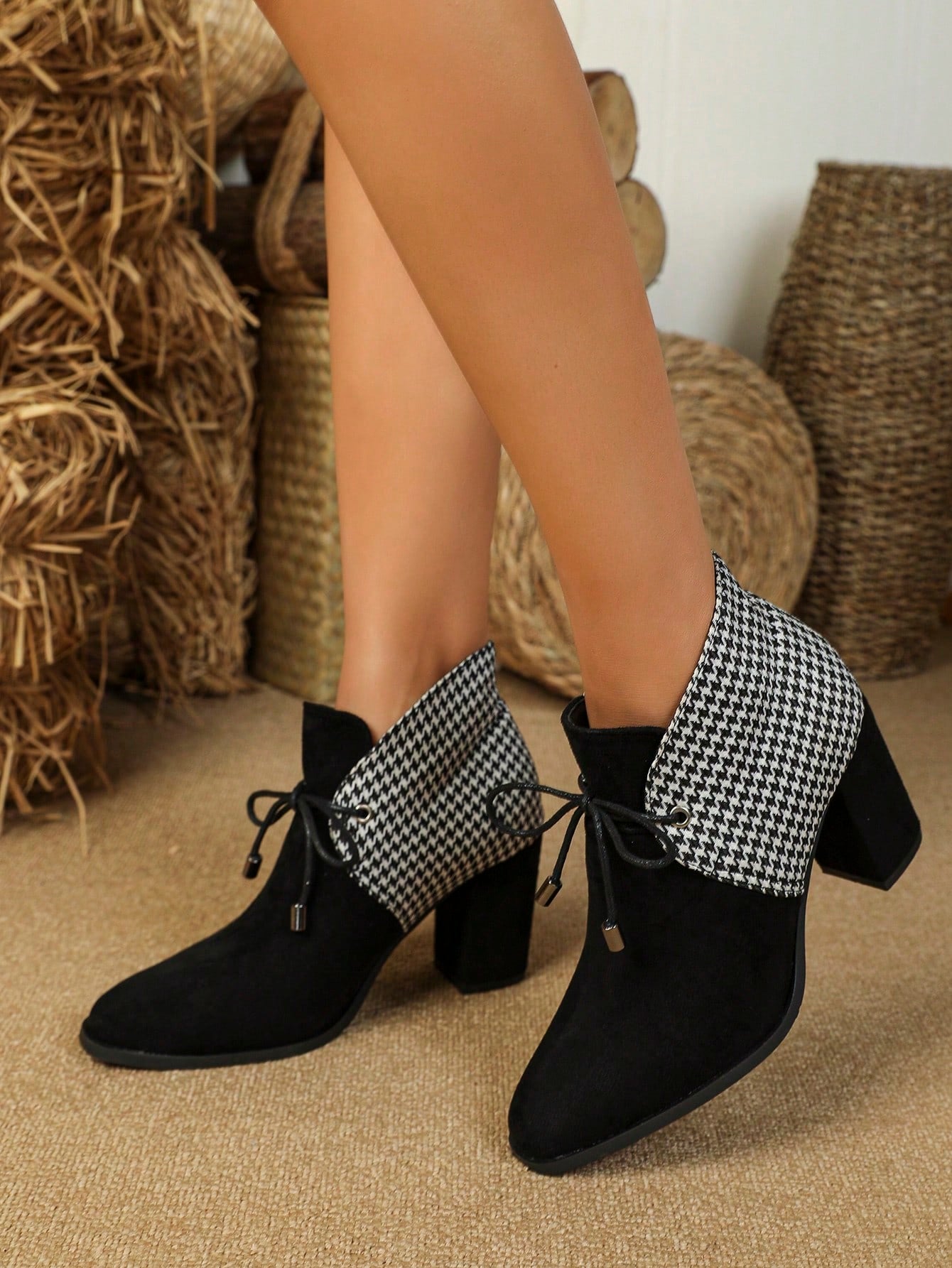 Upgrade your shoe game with these stylish Suede Patchwork Lace-Up Boots for Women from the 2024 Collection. Made with high-quality suede, these boots are both fashionable and comfortable. Perfect for any occasion, these boots will add a touch of elegance to your wardrobe.