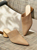 Step into summer with these Stylish Summer Chunky Heel Knitted Pumps! Featuring a pointed toe and breathable knit fabric, they mix casual comfort with a chic twist. The chunky heel adds playful height while keeping you steady on your feet, perfect for sunny days out or casual meetups. Lightweight and trendy, these pumps bring fun flair to any outfit!