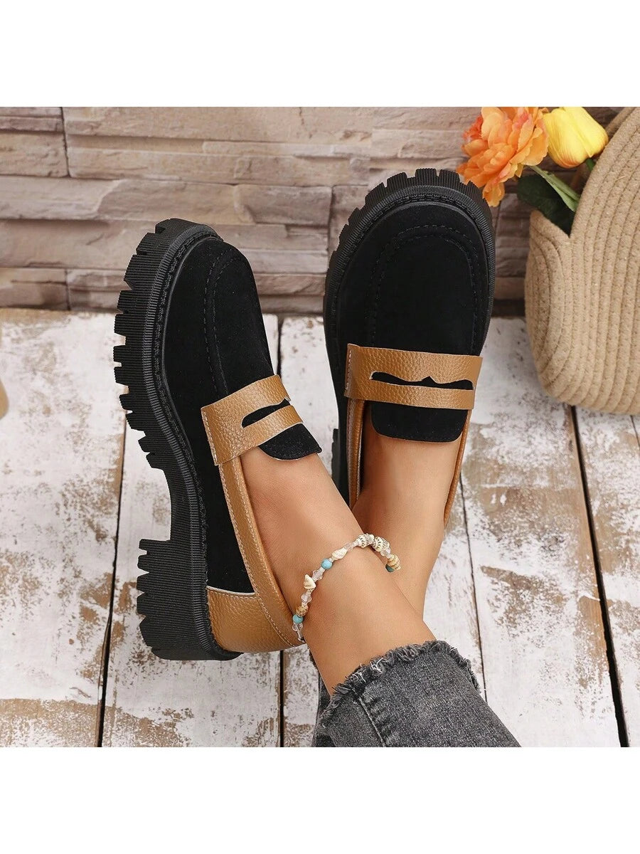 Step into cozy charm with these Stylish Thick-Soled Velvet Loafers! Perfect for fall and winter, their plush velvet and chunky sole keep your feet warm and trendy. Whether you're strolling through city streets or cozying up indoors, these loafers add a playful European and American flair to any outfit. Elevate your style while staying comfy all season long!