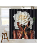 Turn your bathroom into a stylish oasis with our Thickened Shower Curtain, featuring a striking African American girl and white rose print. Made with high-quality material and easy to install with included hooks. Perfect for adding personality to any bathroom.