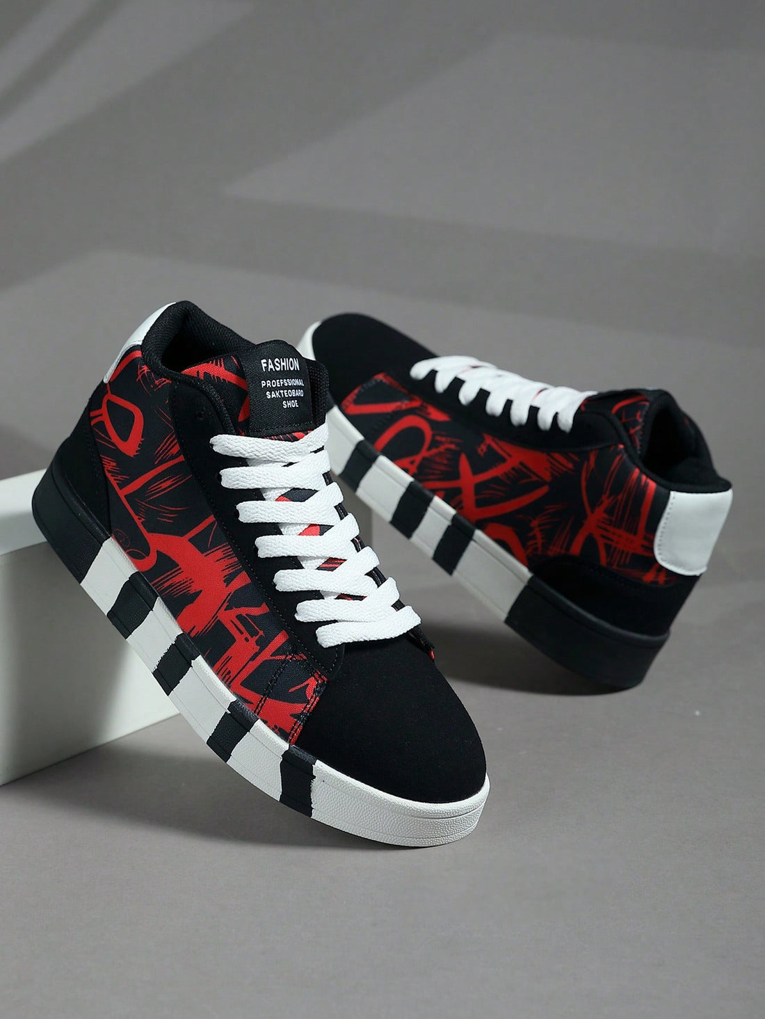 Introducing our Stylish Unisex High-Top Graffiti Sneakers, perfect for Autumn/Winter adventures! These shoes are not only functional for skateboarding but also add a touch of style with their unique graffiti design. Stay comfortable and trendy while exploring the outdoors!