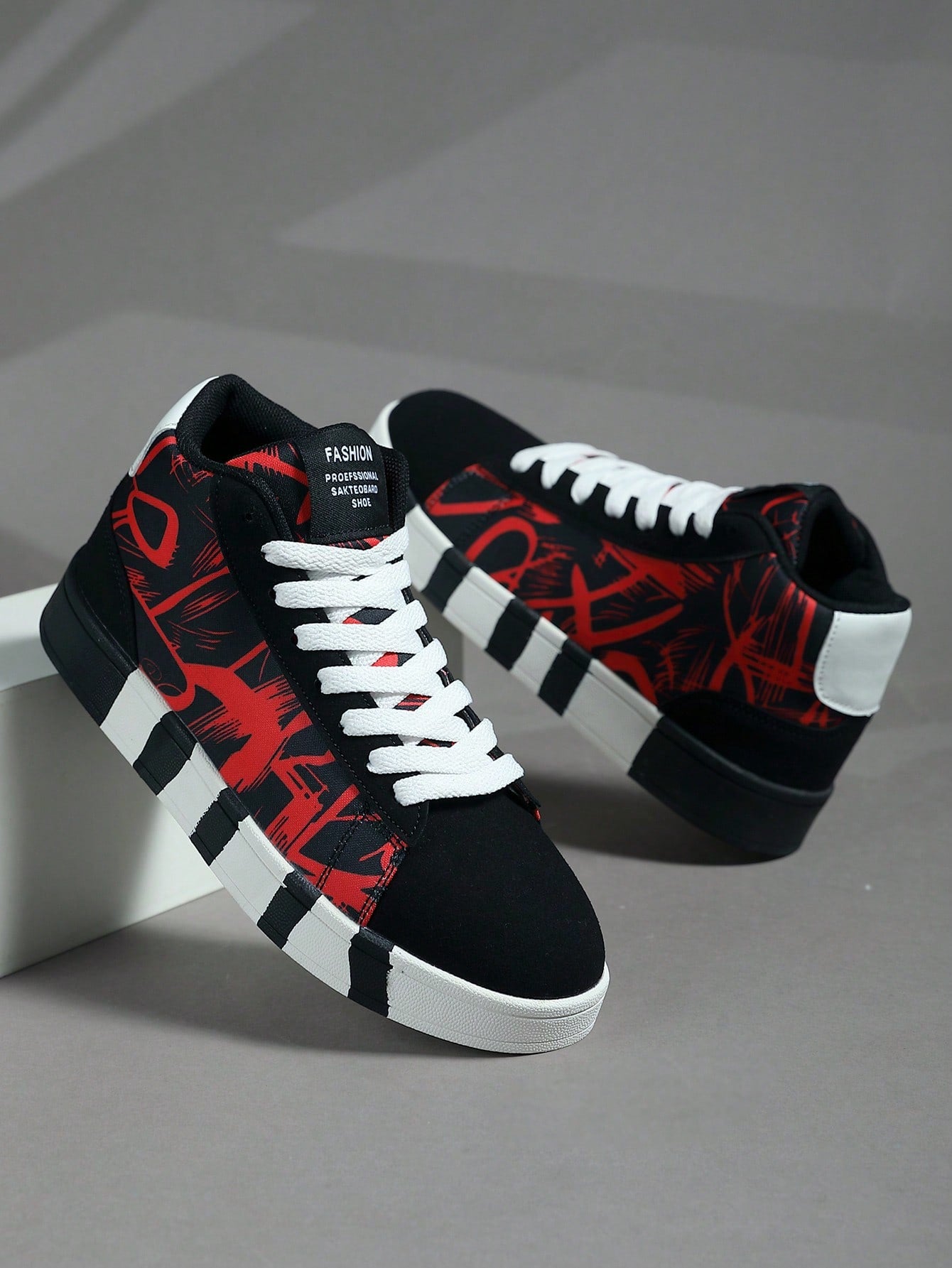 Introducing our Stylish Unisex High-Top Graffiti Sneakers, perfect for Autumn/Winter adventures! These shoes are not only functional for skateboarding but also add a touch of style with their unique graffiti design. Stay comfortable and trendy while exploring the outdoors!