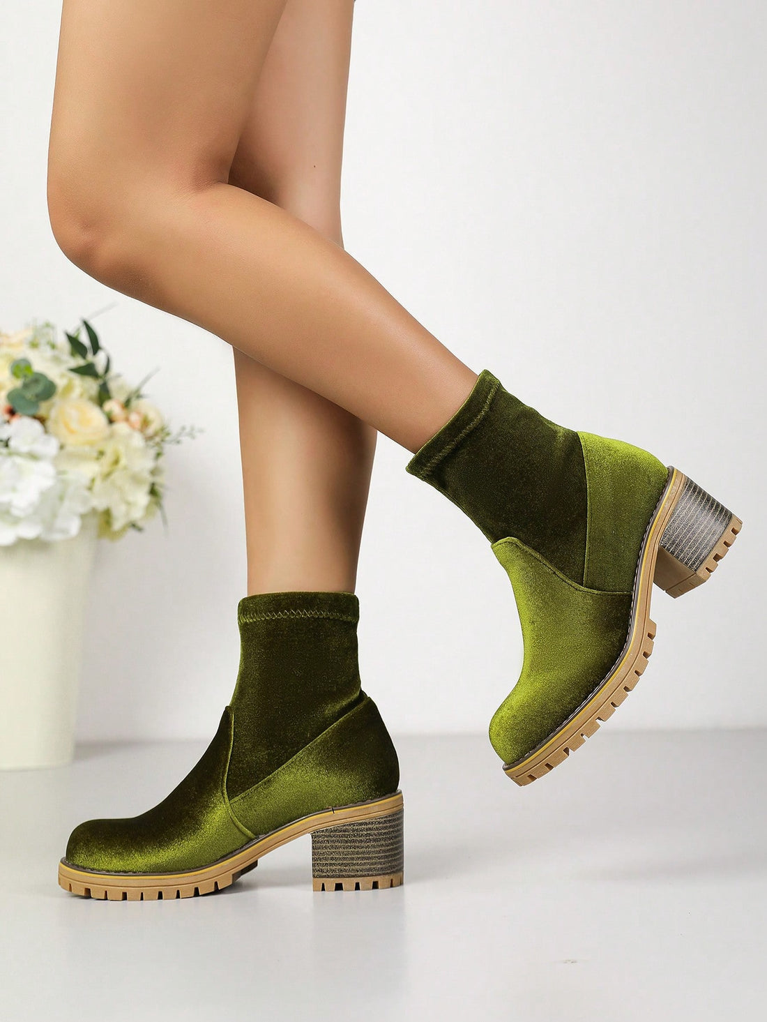 Step into fall with these Stylish Vintage Green Chunky High Heel Short Boots! Their bold green shade and retro vibe add a fun twist to any outfit, while the chunky heel offers both height and comfort. Perfect for those who love to mix vintage charm with modern flair, these boots will keep you looking fabulous through every crisp, colorful day.