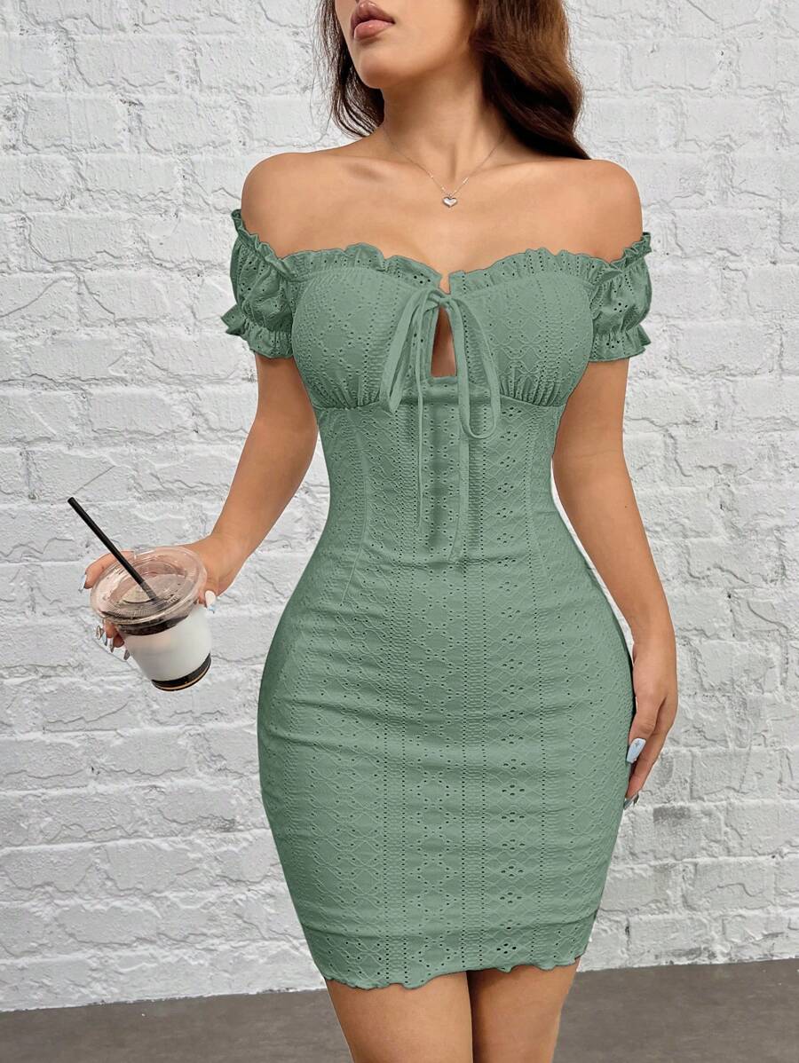 Effortlessly exude elegance with our Stylish White Off-Shoulder Bodycon Dress. Its sleek design and off-shoulder style will make a statement at any event, while its bodycon fit accentuates your curves. Perfect for adding a touch of chicness to your wardrobe.