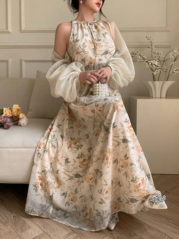 Elevate your wardrobe with this charming 2-piece set from the Modelyn Collection! Pair the delicate mesh lantern sleeve top with the graceful floral print dress for an effortlessly chic look that transitions from day to night. The romantic lantern sleeves add a touch of whimsy, while the flowing dress brings timeless elegance. Perfect for brunch dates, garden parties, or whenever you want to feel fabulous and put-together. Mix, match, and make it your own!