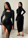 Make a bold fashion move with this stunning asymmetric hem long dress that effortlessly blends contemporary style with timeless elegance. The dramatic uneven hemline creates an eye-catching silhouette that flatters your figure while keeping things fresh and modern. Available in versatile solid colors, this piece transitions seamlessly from casual outings to evening events. Whether you're dressing up for a night out or elevating your everyday look, this dress delivers that coveted fashion-forward vibe withou