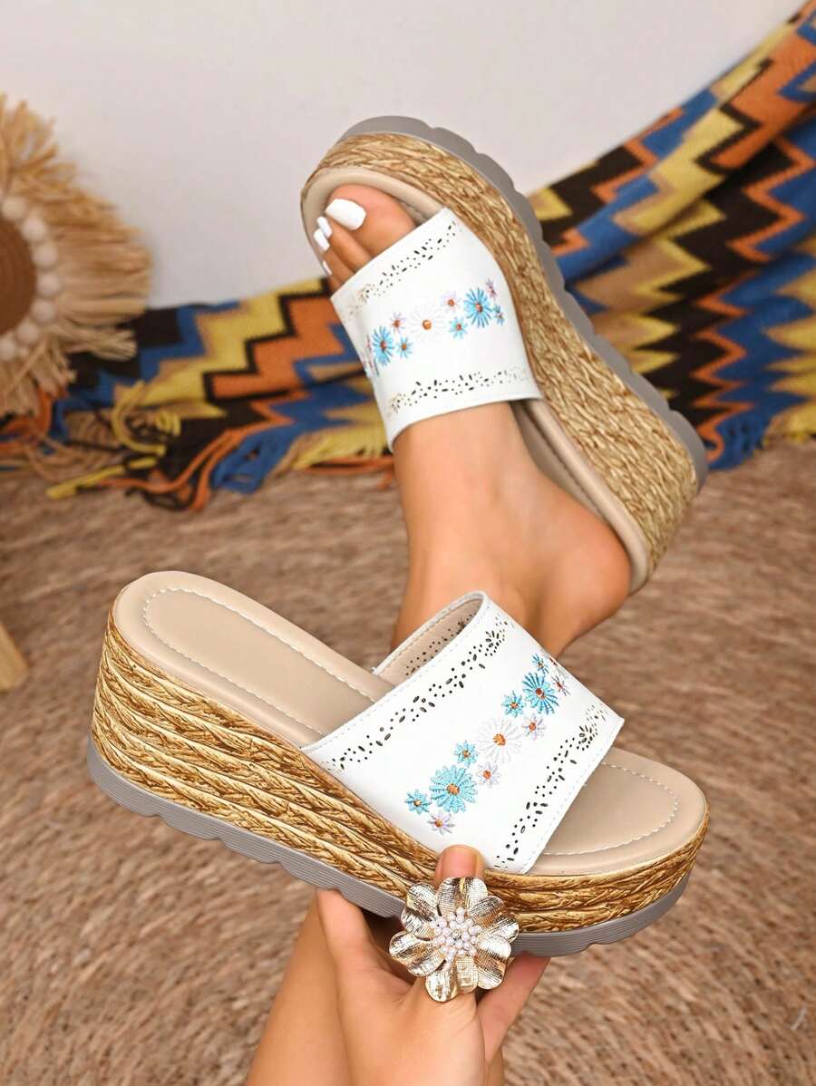 Step into fun and flair with these Stylish Women's Bohemian Platform Wedge Sandals! Perfect for parties, festivals, or just adding a playful touch to your holiday look, these slide slippers blend comfort with eye-catching design. Elevate your style effortlessly and dance the day (or night) away in boho-chic vibes made for every occasion.