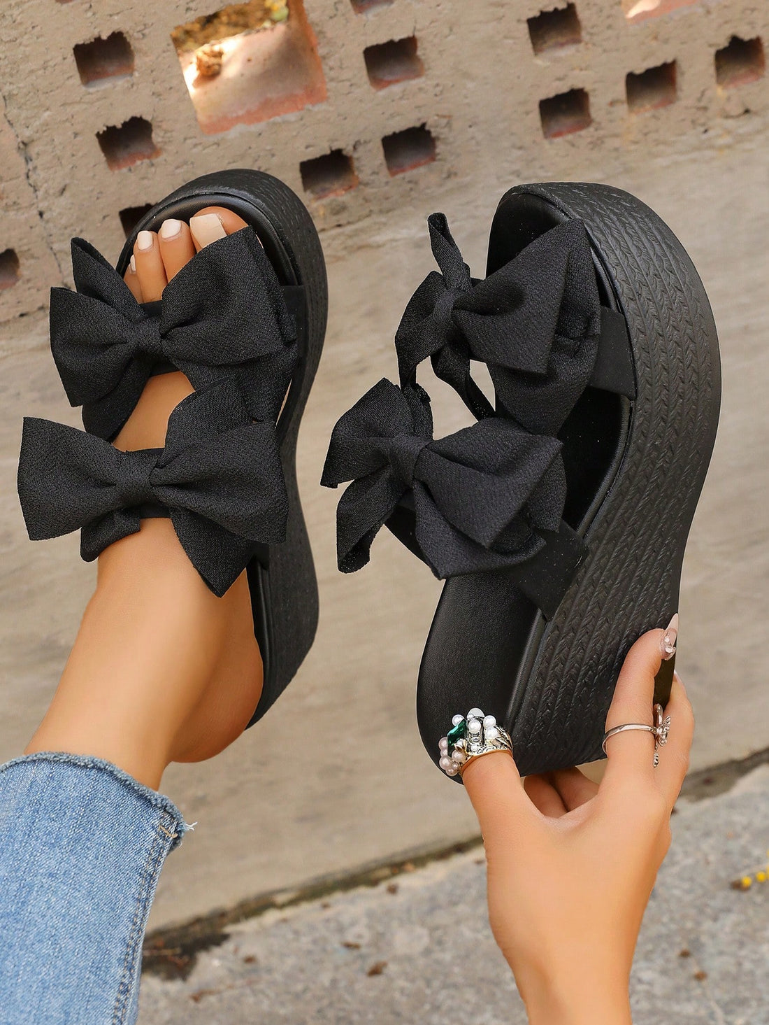 Step up your summer style with these playful bowknot platform sandals! Designed to keep you comfy and steady, their anti-slip wedge sole lets you dance through sunny days with confidence. Perfect for adding a flirty touch to any outfit, these sandals combine fun fashion with all-day wearability. Slip them on and let your summer adventures begin!