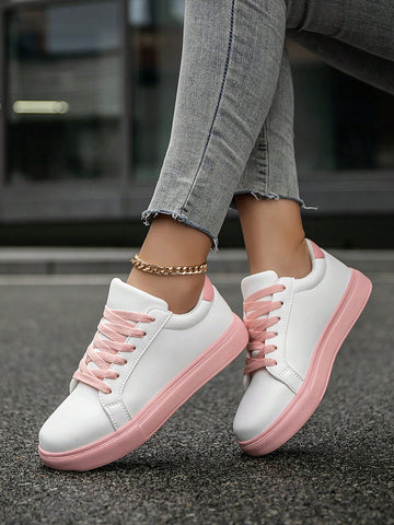 Step into style and comfort with our Stylish Women's Casual Contrast Color Sneakers! Perfect for all your outdoor adventures and daily wear, these sneakers offer both fashion and functionality. With their unique contrast color design, you'll be sure to stand out in style. So why not step up your shoe game and snag a pair today?!