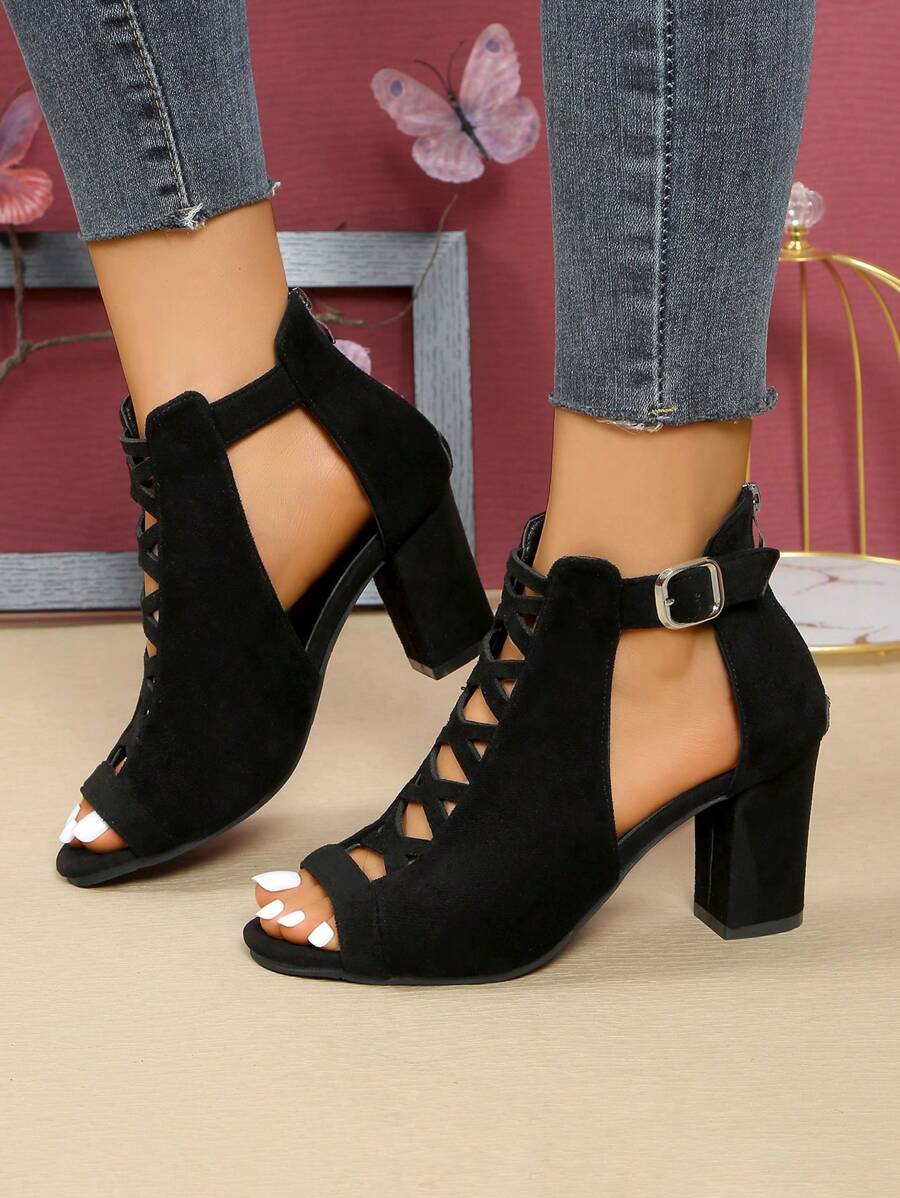 Step out in style with these Stylish Women's Chunky High Heel Sandals. Featuring a trendy hollow-out design and an open toe, they add a flirty touch to any outfit. The chunky high heel offers confident height without sacrificing comfort, perfect for dancing the night away or turning heads on a casual day out. Fun, fashionable, and oh-so-comfortable—these sandals are your new go-to for a playful yet polished look.