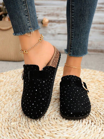 Step into effortless elegance with these crystal heart-shaped mule slippers, designed for women who value both style and comfort. Featuring a lightweight construction and supportive thick sole, they're perfect for spring and summer lounging or casual indoor wear. The charming heart-shaped crystal embellishment adds a touch of sparkle to your everyday look, while the mule design offers easy slip-on convenience. Ideal for keeping your feet comfortable and fashionable throughout the warmer months.