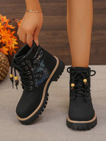 Step up your shoe game with these Stylish Women's Flat Lace-Up Ankle Boots! Perfect for autumn and winter, they combine casual charm with a non-slip platform sole to keep you steady on your feet. Whether you're out for a stroll or hitting your favorite café, these boots add a fun, fashionable twist to any outfit while keeping comfort front and center. Light, versatile, and ready for anything—your new go-to booties have arrived!