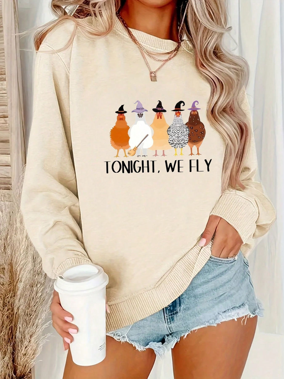 Embrace the spirit of fall with this Stylish Women's Halloween Printed Crew Sweatshirt. Crafted from soft, breathable fabric, it ensures all-day comfort while celebrating the season. Its eye-catching Halloween design adds festive charm, making it an ideal choice for autumn gatherings and casual outings. Durable and cozy, this sweatshirt combines style and comfort for a perfect seasonal wardrobe staple.
