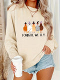Embrace the spirit of fall with this Stylish Women's Halloween Printed Crew Sweatshirt. Crafted from soft, breathable fabric, it ensures all-day comfort while celebrating the season. Its eye-catching Halloween design adds festive charm, making it an ideal choice for autumn gatherings and casual outings. Durable and cozy, this sweatshirt combines style and comfort for a perfect seasonal wardrobe staple.