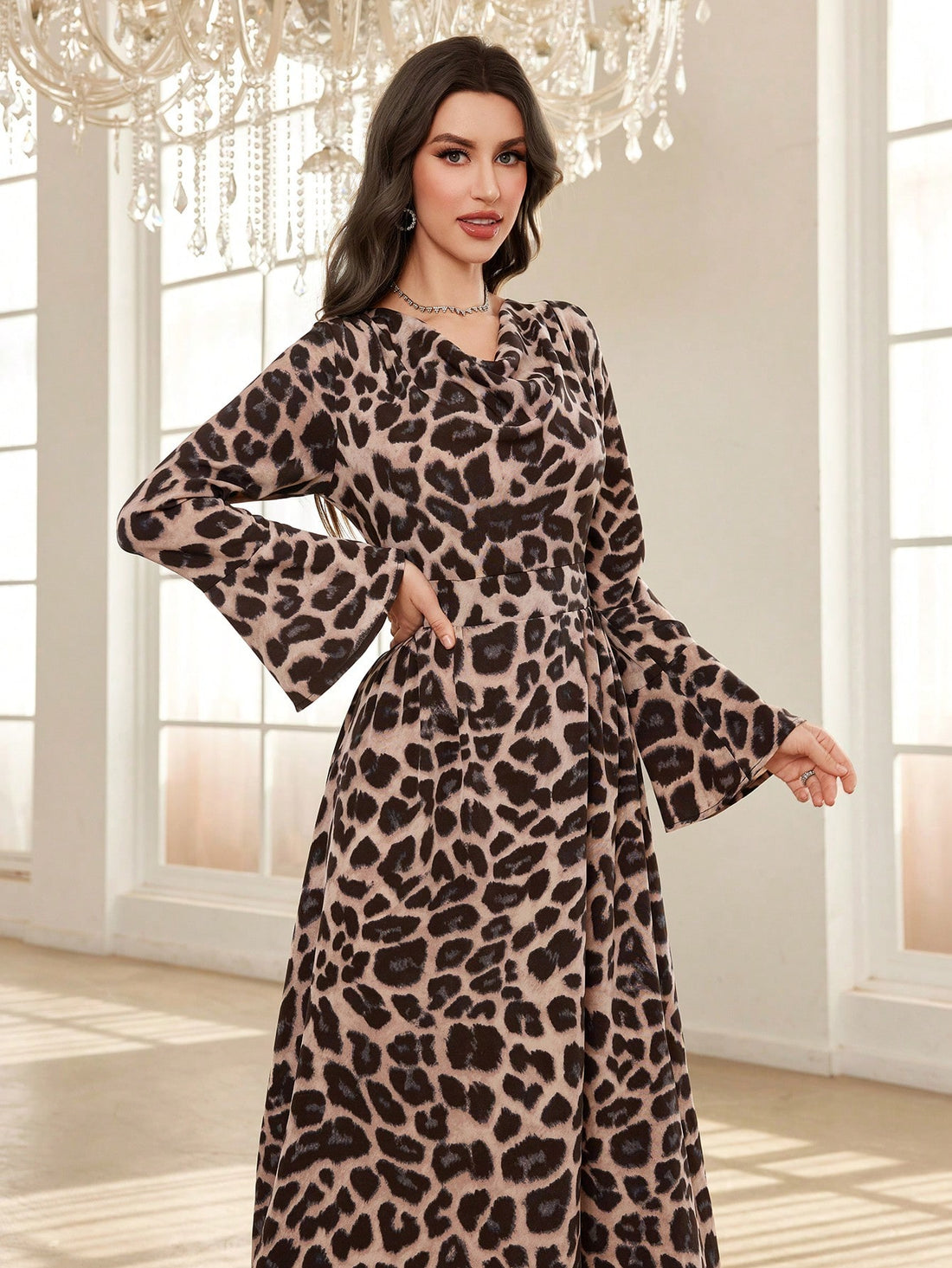 Get ready to turn heads with our Stylish Women's Long Sleeve Leopard Print Dress! This slim fit dress is perfect for elegant evenings and will make you feel fierce and confident. The classic leopard print adds a touch of quirkiness, making it a must-have in any fashion-forward woman's wardrobe.