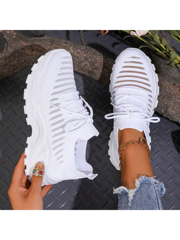 Step into comfort and style with these fabulous mesh sneakers designed for the modern woman. Featuring breathable mesh uppers that keep your feet cool during warm weather, a supportive thick sole for all-day cushioning, and a chic casual design that pairs with everything in your closet. Available in plus sizes, these sneakers celebrate every body and every step. Perfect for spring strolls, summer adventures, or just looking effortlessly put-together while running errands. Your feet will thank you!