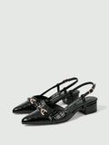 Step into sophistication with these stunning pointed-toe pumps that demand attention. The sleek silhouette elongates your legs while the eye-catching metal buckle accent adds just the right amount of edge and glamour. Perfect for elevating your everyday look or turning heads at special occasions, these high heels deliver confidence with every stride. Whether you're conquering the boardroom or the dance floor, these versatile pumps are your secret weapon for looking absolutely fabulous.