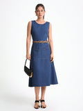 Step out in style with this playful sleeveless denim dress featuring a chic asymmetric hem. Its solid color design keeps it effortlessly cool and versatile, perfect for casual outings or spontaneous adventures. Lightweight and comfy, it’s your new go-to for easy, laid-back fashion with a fun twist.