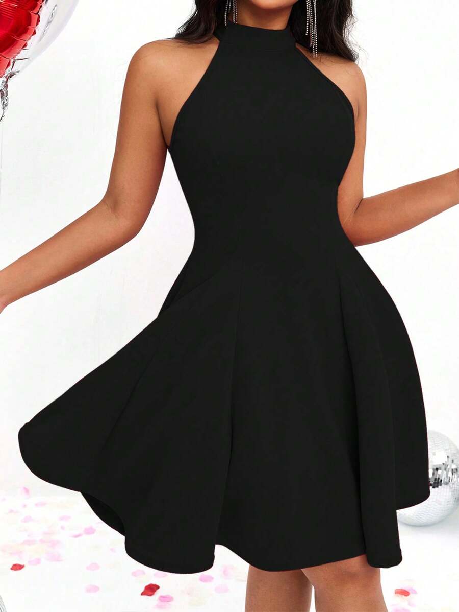 Elevate your warm-weather wardrobe with this effortless halter neck dress that's perfect for everything from casual brunches to sunset strolls. The sleek sleeveless silhouette keeps you cool while the flattering halter design adds a touch of sophistication. Available in versatile solid colors, it's the go-to piece that pairs beautifully with sneakers, sandals, or strappy heels. Simple, chic, and endlessly wearable—your new summer essential awaits.