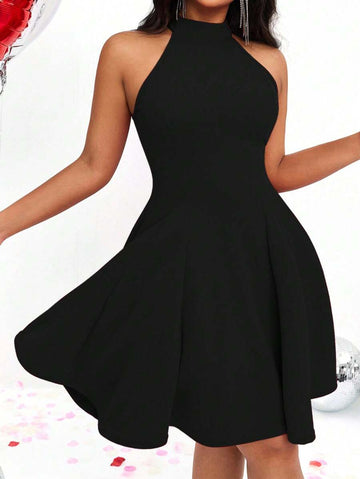 Elevate your warm-weather wardrobe with this effortless halter neck dress that's perfect for everything from casual brunches to sunset strolls. The sleek sleeveless silhouette keeps you cool while the flattering halter design adds a touch of sophistication. Available in versatile solid colors, it's the go-to piece that pairs beautifully with sneakers, sandals, or strappy heels. Simple, chic, and endlessly wearable—your new summer essential awaits.