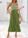 Get ready to turn heads with our Stylish Summer Spaghetti Strap Midi Dress! The flowy high waist design creates a flattering silhouette, while the convenient pockets add a touch of practicality. Perfect for any beach or vacation destination, this dress is a must-have for any fashion-forward woman. Order now and slay all summer long!