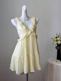 Get ready to slay your summer vacation style with this Stylish Textured V-Neck Dress. The ruffle trim adds a flirty touch while the v-neckline flatters your figure. Made with a textured fabric, this dress is perfect for effortless vacation vibes. Pack it in your suitcase and be ready for any adventure!