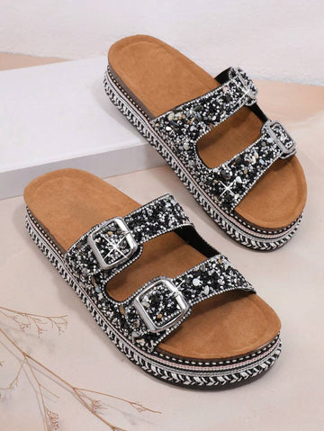 Step into sunshine with these stylish women's wedge heel sandals, designed to brighten your spring and summer days. Perfect for vacation or casual outings, their comfortable wedge heel adds a playful lift while keeping you ready to explore. Lightweight and chic, they effortlessly complement your warm-weather wardrobe for endless fun in the sun.