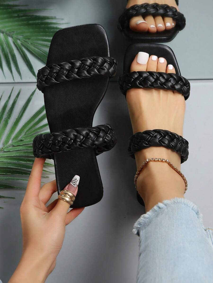 Step into summer fun with these Stylish Women's Woven Flat Slide Sandals. Their breezy woven design keeps your feet cool while adding a chic touch to any outfit. Perfect for beach days, casual strolls, or lounging at home, these flats combine comfort and style for every sunny adventure.