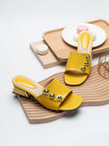 Step into sunshine with these Stylish Yellow Chunky Heel Mules, the perfect pop of color for your summer wardrobe. Their bold chunky heels offer comfort and confidence, making every stroll feel like a runway moment. Lightweight and lively, these mules are your go-to for sunny days and warm nights!