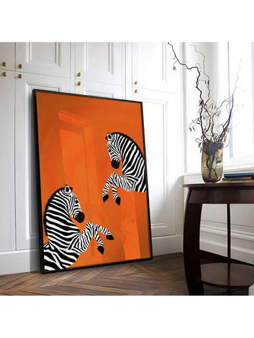 Looking to add a touch of style to your home décor? This minimalist wall art featuring a zebra design in vibrant orange on durable canvas is the perfect addition. Get one for yourself or gift it to a friend, either way, it's sure to make a statement!