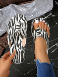 Step into fun with these Stylish Zebra Print Thick Sole Flip Flops for Women! Their bold pattern and chunky sole add a playful twist to your beach days, parties, or casual outings. Enjoy all-day comfort while turning heads wherever you go. Perfect for those who love to mix style with ease!