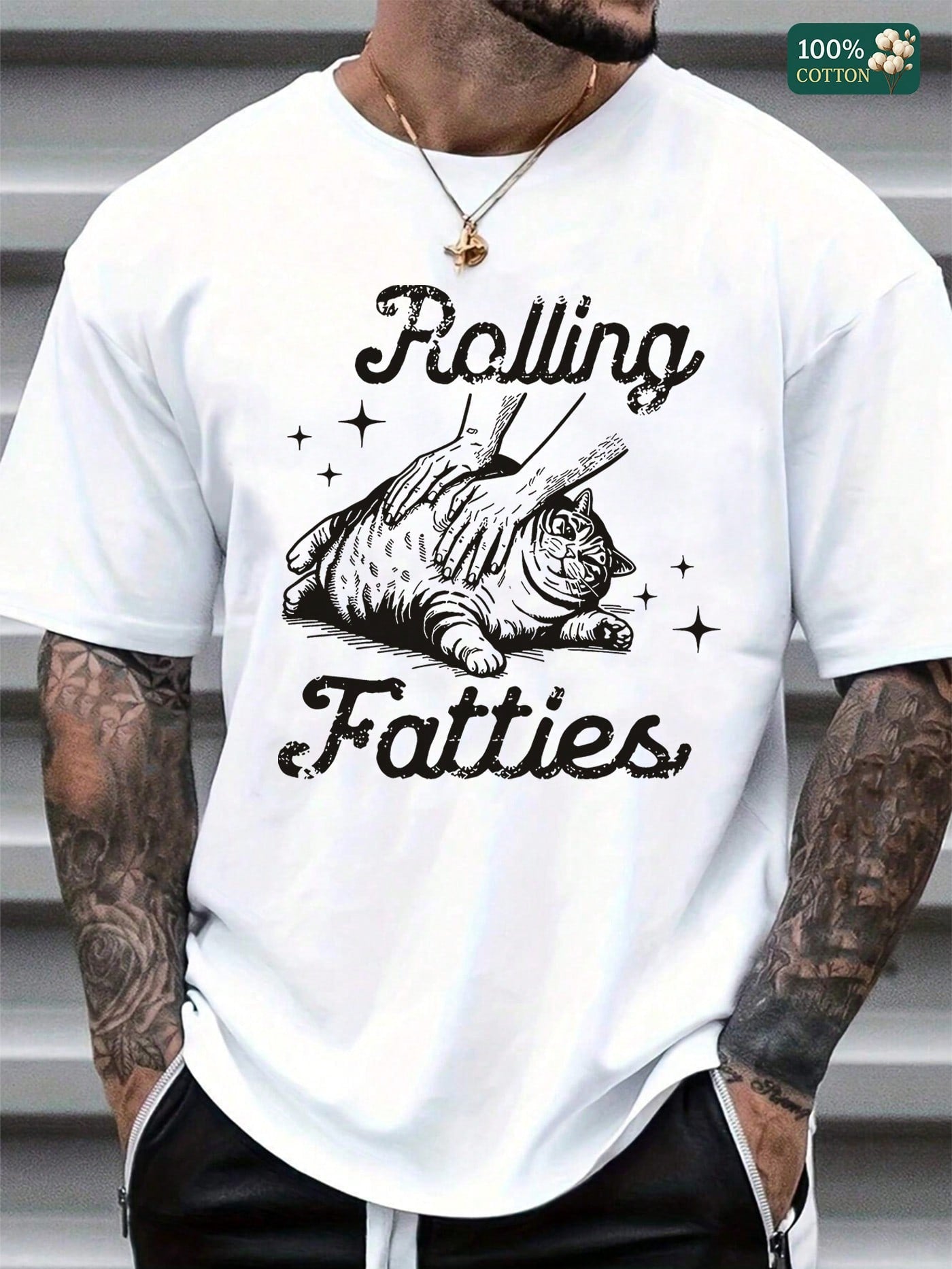 This summer-ready unisex tee brings comfort and charm with its 100% breathable cotton fabric. Featuring a fun cat graphic, the Rolling Fatties Basic Tee is perfect for anyone looking to add a playful touch to their casual wardrobe. Lightweight and soft, it keeps you cool while showing off your love for feline fun. Ideal for men and anyone who likes a relaxed, cozy fit with a quirky twist.