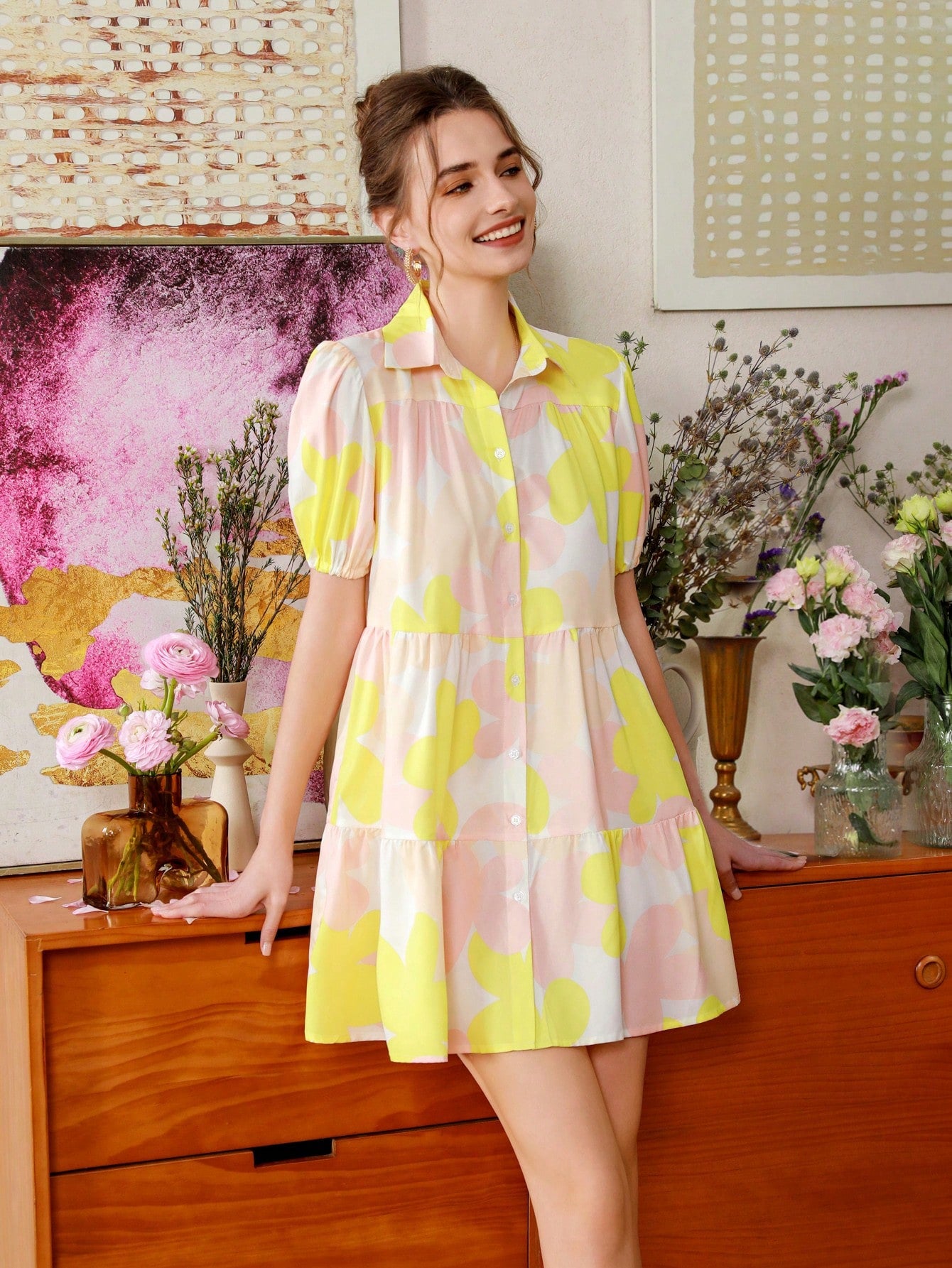 Slip into vacation mode with this eye-catching printed dress! The breezy short sleeves and playful pattern make it your go-to summer essential. Perfect for beach strolls, rooftop parties, or simply turning heads while sipping cocktails. Pack light, look fabulous, and create those Instagram-worthy vacation memories in effortless style!