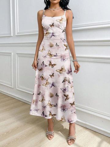 Stay cool and stylish with our Summer Casual Butterfly Print Cami Dress. Trendy and stylish, this dress features a playful butterfly print that will make you stand out. Perfect for any summer occasion, this dress will have you feeling confident and carefree.