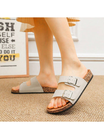 Stay stylish and comfortable this summer with our Summer Chic: Fashion Buckle Flat Cork Slippers! Designed with both fashion and function in mind, these slippers are perfect for a day at the beach. The buckle provides a secure fit while the cork material offers excellent support for your feet. 