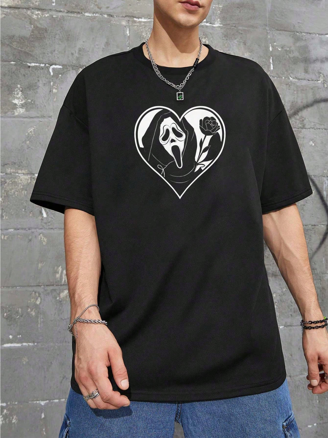 Introduce a touch of spooky style to your summer wardrobe with our Summer Chic: Men's Ghost Print Casual T-Shirt. Made from comfortable and breathable fabric, this shirt features a unique ghost print design that is sure to turn heads. Perfect for casual outings or everyday wear.