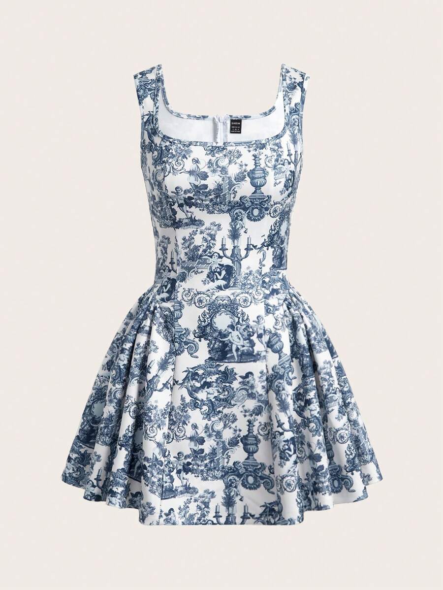 Get ready to turn heads during your next vacation with our Summer Chic dress! This playful mini dress features a beautiful blue and white porcelain print, a flattering waistline, and a fun bubble hem. You'll be the most stylish one on the beach!
