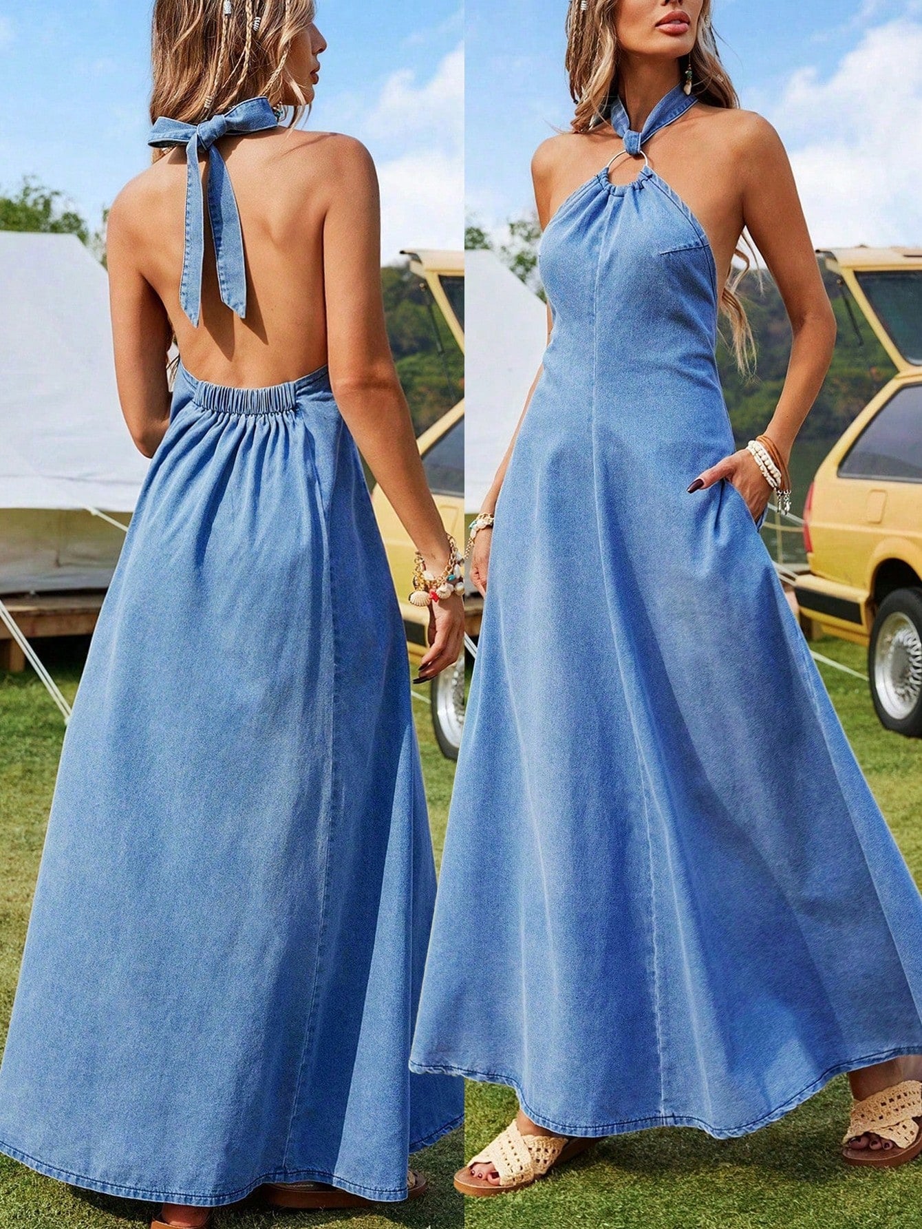 Get ready to rock effortless style this summer with our Summer Chic denim dress! This simple yet fashionable dress is perfect for any occasion. Say goodbye to complicated outfits and hello to a chic and easy look. Perfect for any fashion-forward woman looking for a touch of denim in her wardrobe!