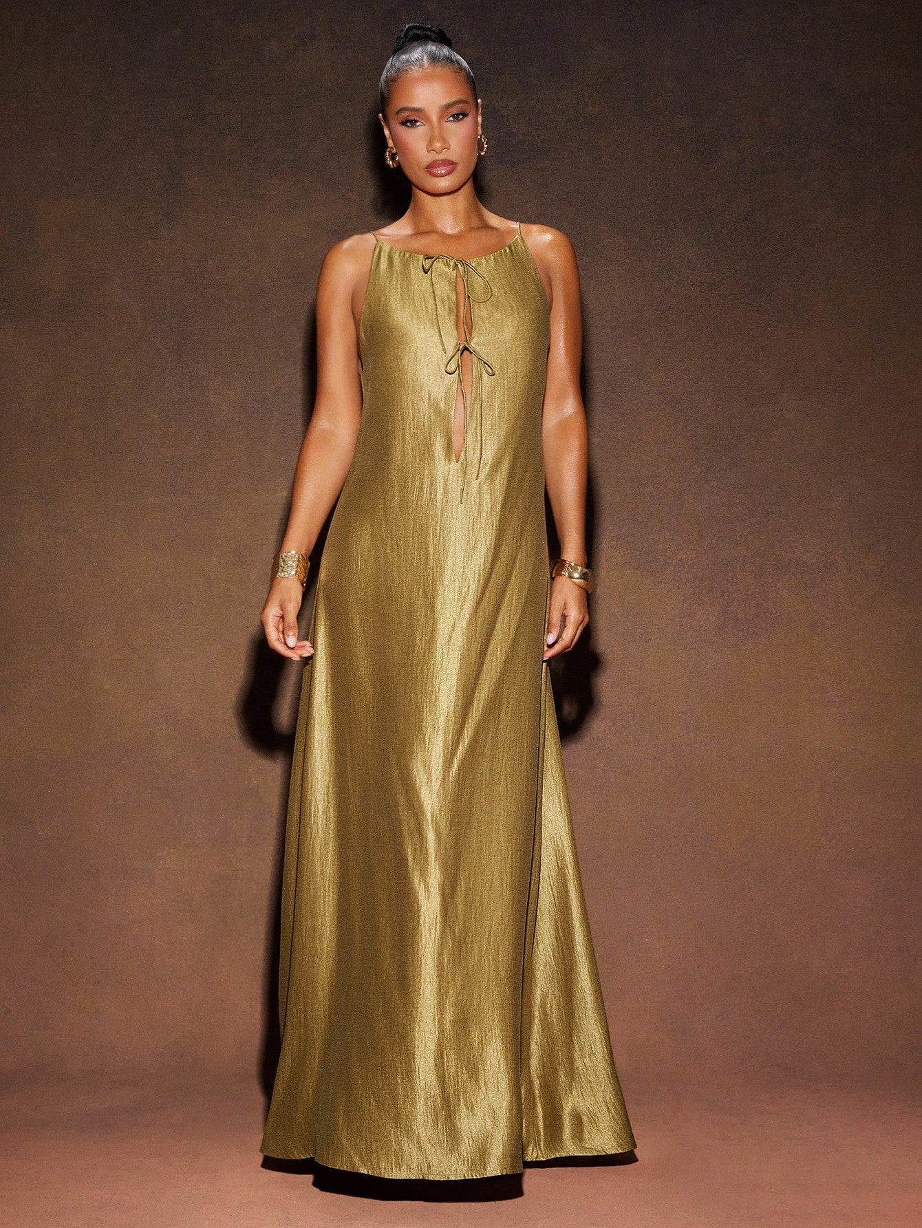 Turn heads this season with the Summer Elegance dress—featuring a flirty cutout design and sexy lace-up halter neck that highlights your sun-kissed glow. Its solid color keeps it sleek and versatile, perfect for beach days or evening escapades. Lightweight and form-flattering, this dress brings effortless charm with a playful twist wherever you go.