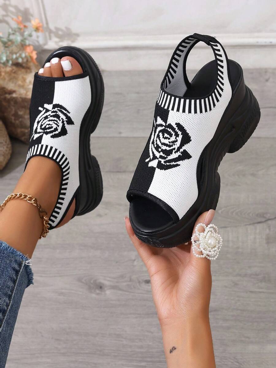Step into summer style with these versatile wedge sandals designed for every occasion. Featuring a comfortable slip-on closure and elegant round toe, these high-heel platform shoes offer the perfect lift with a 3.5-inch heel and 2-inch platform for all-day wearability. Available in classic black, crisp white, and charming floral designs, these sandals transition seamlessly from beach days to office settings, holiday celebrations to casual outings. The fabric upper and lining keep your feet cool