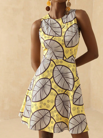 Step into sunny days with this playful Summer Mini Dress. Its casual sleeveless design and round neck keep you cool while the lively allover print adds a fun, flirty touch. Perfect for beach days, brunches, or picnics, this dress blends comfort and style effortlessly. Embrace the carefree summer vibe wherever you go!