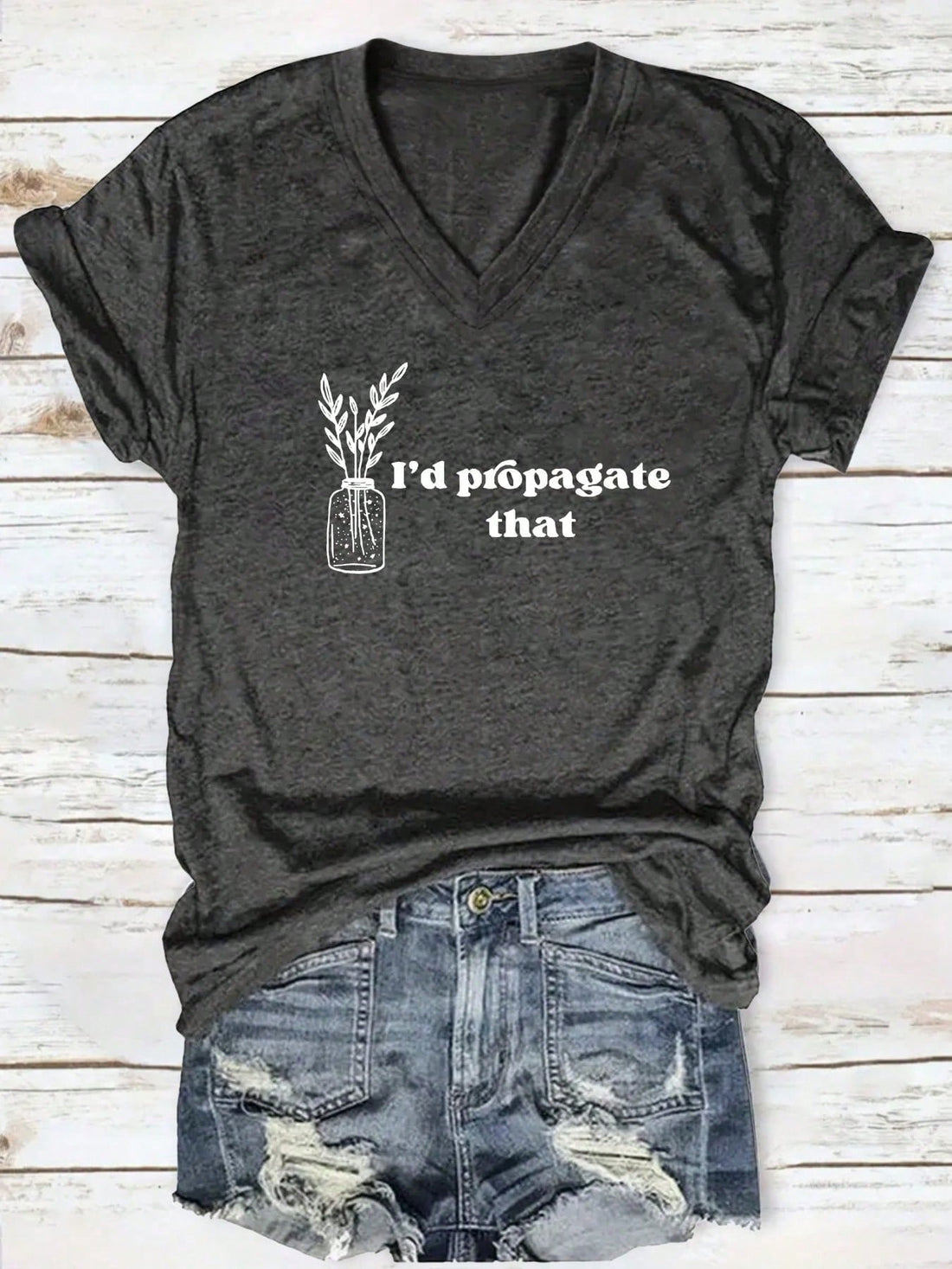 Add some Summer Vibes to your wardrobe with this Women's Casual V-Neck Graphic Tee! Made with soft, machine washable material, this tee is perfect for laid-back days. Don't let the heat cramp your style - stay cool and comfortable with this quirky and playful tee.