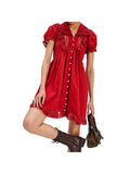 Update your summer wardrobe with our playful Women's Casual A-Line Sundress. Featuring a flirty V-neck and charming lace patchwork hem, this dress is perfect for any casual occasion. Keep it cool and chic with short sleeves and an A-line silhouette. Don't miss out on this quirky and stylish addition to your closet!